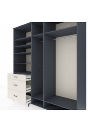 Kronos Dolap 9 Raflı 3 Çekmeceli 3 Askılı 220x59x243 Antrasit-Antrasit/Aytaşı