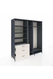 Kronos Dolap 9 Raflı 3 Çekmeceli 3 Askılı 220x59x243 Antrasit-Antrasit/Aytaşı