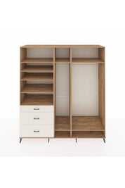 Kronos Dolap 9 Raflı 3 Çekmeceli 3 Askılı 220x59x243 Çam-Çam/Aytaşı