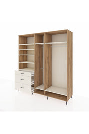 Kronos Dolap 9 Raflı 3 Çekmeceli 3 Askılı 220x59x243 Çam-Aytaşı/Aytaşı