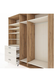 Kronos Dolap 9 Raflı 3 Çekmeceli 3 Askılı 220x59x243 Çam-Aytaşı/Aytaşı