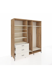 Kronos Dolap 9 Raflı 3 Çekmeceli 3 Askılı 220x59x243 Çam-Aytaşı/Aytaşı