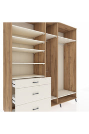 Kronos Dolap 9 Raflı 3 Çekmeceli 3 Askılı 220x59x243 Çam-Aytaşı/Aytaşı