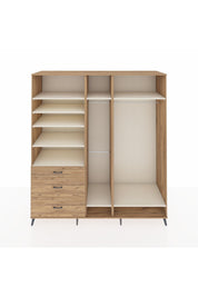 Kronos Dolap 9 Raflı 3 Çekmeceli 3 Askılı 220x59x243 Çam-Aytaşı/Çam