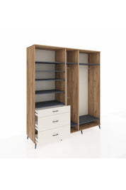 Kronos Dolap 9 Raflı 3 Çekmeceli 3 Askılı 220x59x243 Çam-Antrasit/Aytaşı