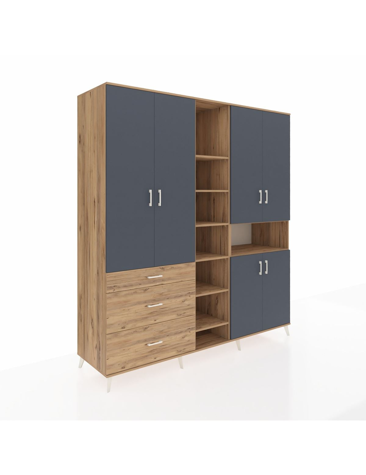 Kronos Dolap 13 Raflı 3 Çekmeceli 6 Kapaklı 220x59x243 - S784M039V27C