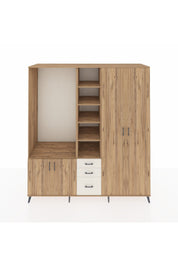 Kronos Dolap 13 Raflı 3 Çekmeceli 4 Kapaklı 220x59x243 Çam-Çam/Aytaşı