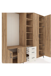 Kronos Dolap 13 Raflı 3 Çekmeceli 4 Kapaklı 220x59x243 Çam-Çam/Aytaşı