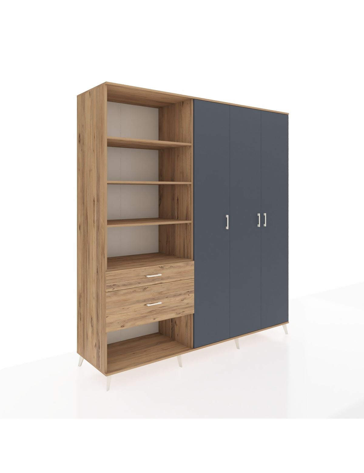 Kronos Dolap 16 Raflı 2 Çekmeceli 3 Kapaklı 220x59x243 - S784M041V27C