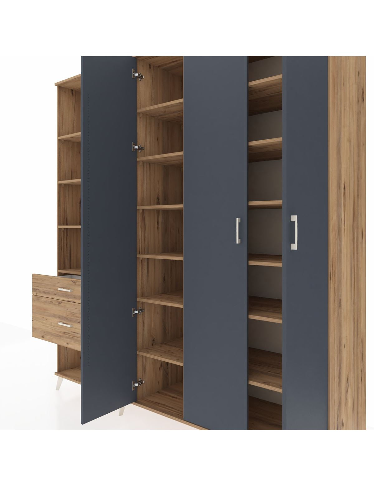 Kronos Dolap 16 Raflı 2 Çekmeceli 3 Kapaklı 220x59x243 - S784M041V27C