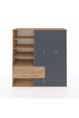 Kronos Dolap 14 Raflı 4 Çekmeceli 4 Kapaklı 220x59x243