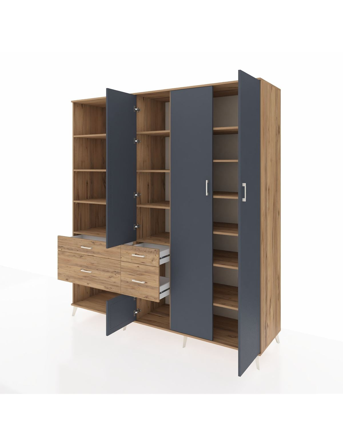 Kronos Dolap 14 Raflı 4 Çekmeceli 4 Kapaklı 220x59x243 - S784M042V27C