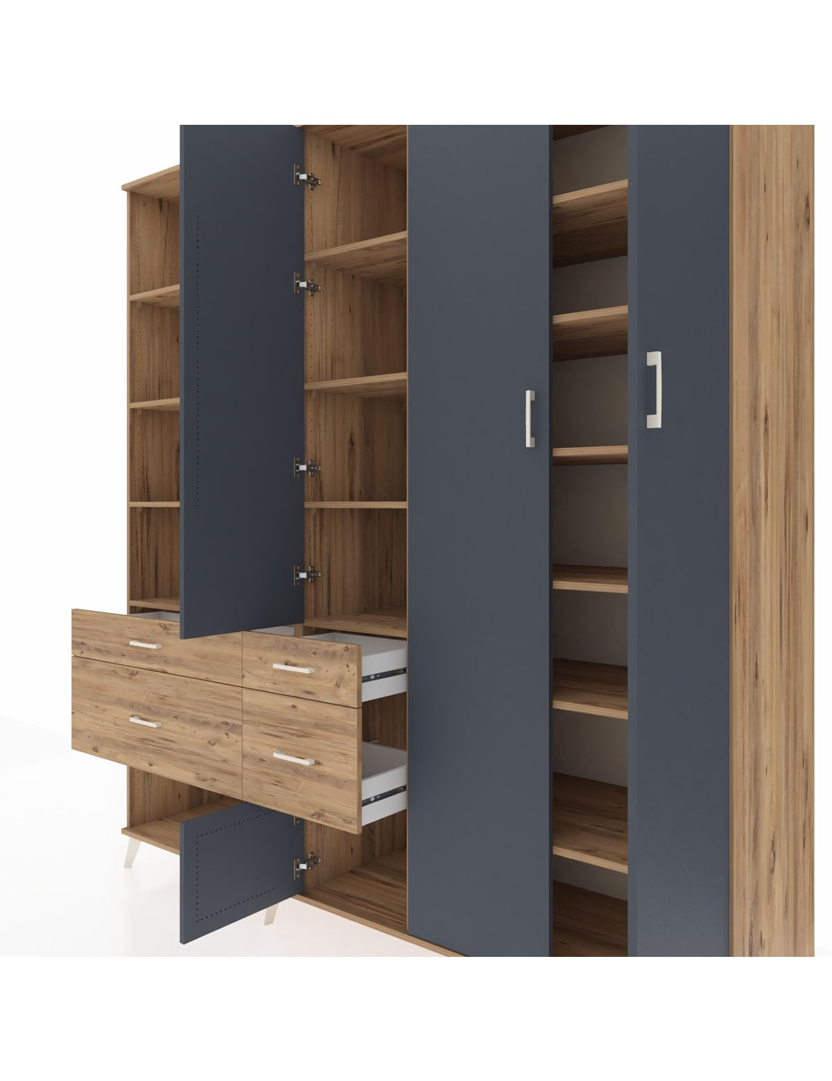 Kronos Dolap 14 Raflı 4 Çekmeceli 4 Kapaklı 220x59x243 - S784M042V27C