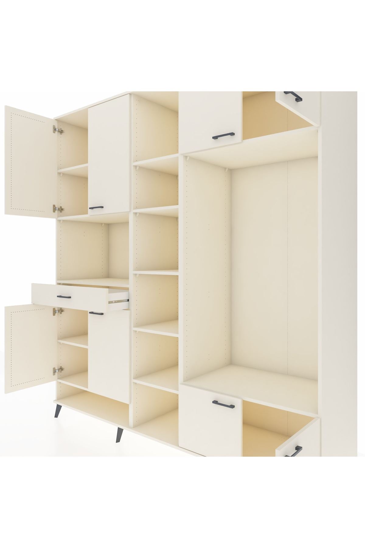 Kronos Dolap 12 Raflı Tek Çekmeceli 8 Kapaklı 220x59x243 - S784M044V04C