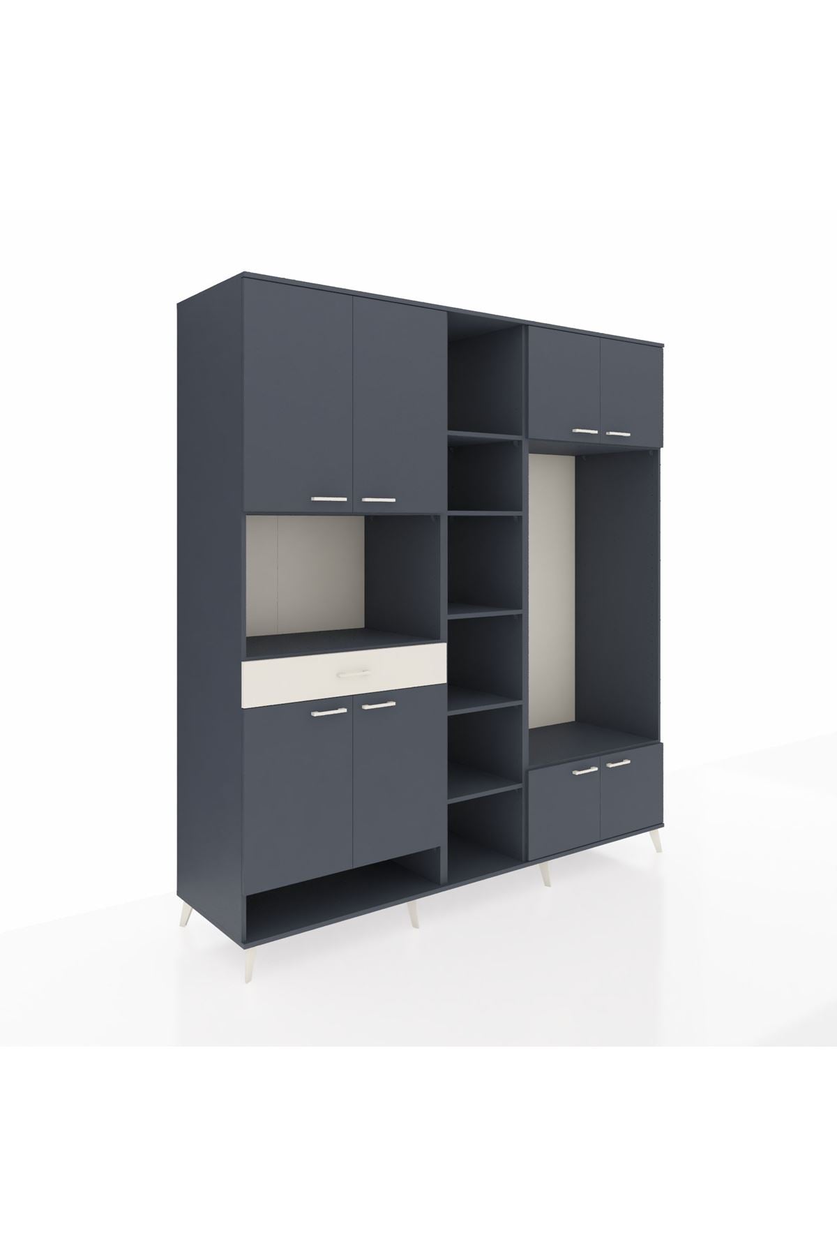 Kronos Dolap 12 Raflı Tek Çekmeceli 8 Kapaklı 220x59x243 - S784M044V16C