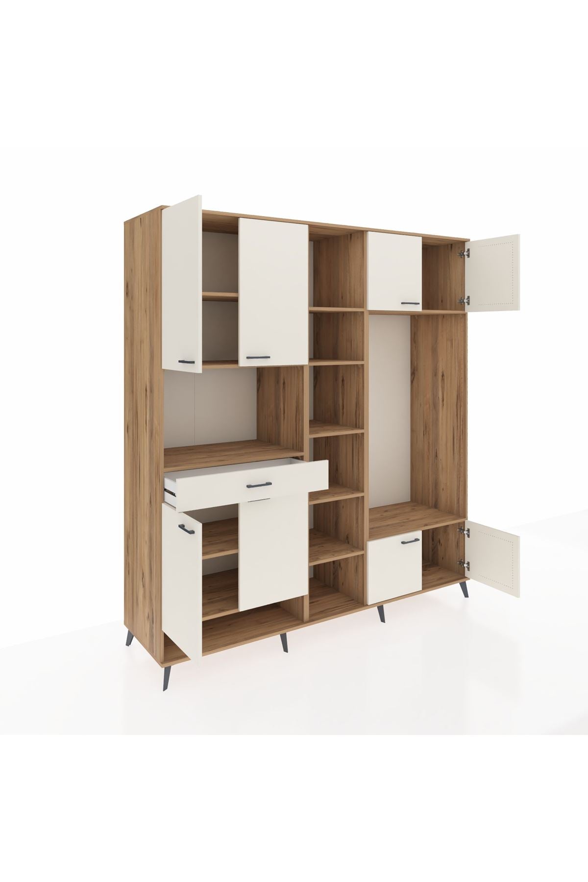Kronos Dolap 12 Raflı Tek Çekmeceli 8 Kapaklı 220x59x243 - S784M044V22C