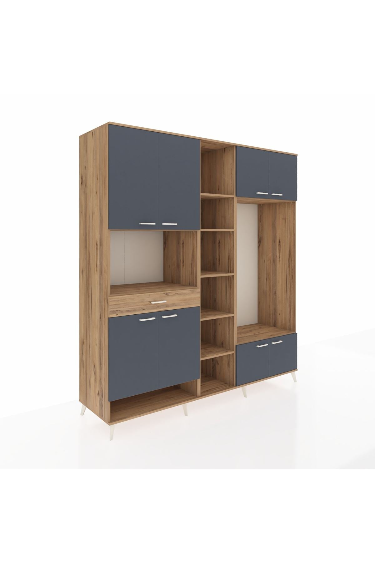Kronos Dolap 12 Raflı Tek Çekmeceli 8 Kapaklı 220x59x243 - S784M044V27C