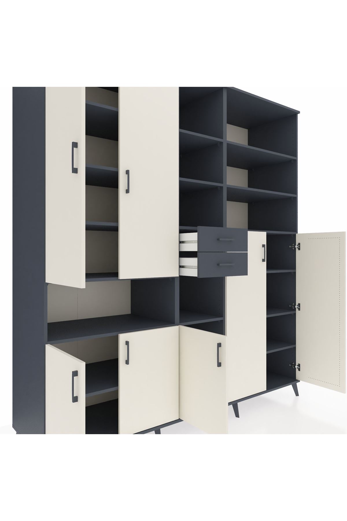 Kronos Dolap 17 Raflı 2 Çekmeceli 7 Kapaklı 220x59x243 - S784M045V14C
