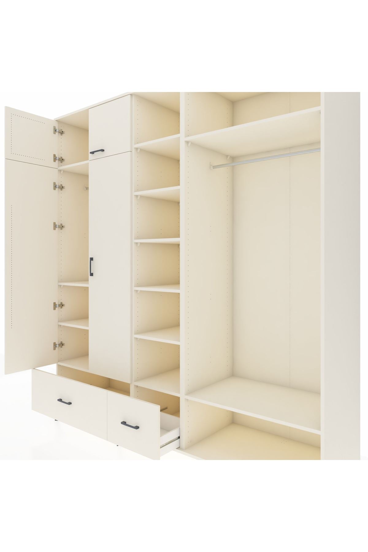 Kronos Dolap 12 Raflı 2 Çekmeceli 2 Askılı 220x59x243 - S784M046V04C