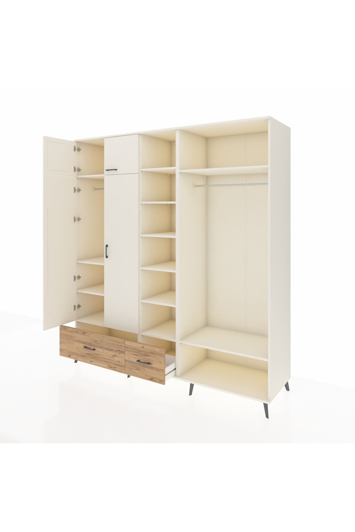Kronos Dolap 12 Raflı 2 Çekmeceli 2 Askılı 220x59x243 - S784M046V06C