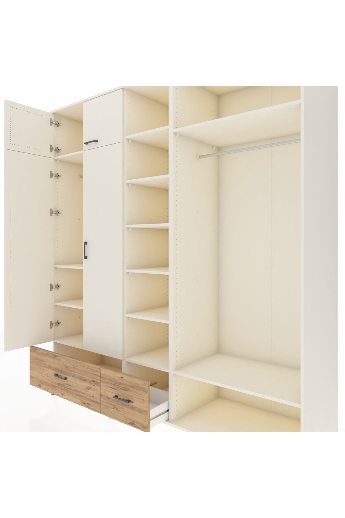 Kronos Dolap 12 Raflı 2 Çekmeceli 2 Askılı 220x59x243 - S784M046V06C