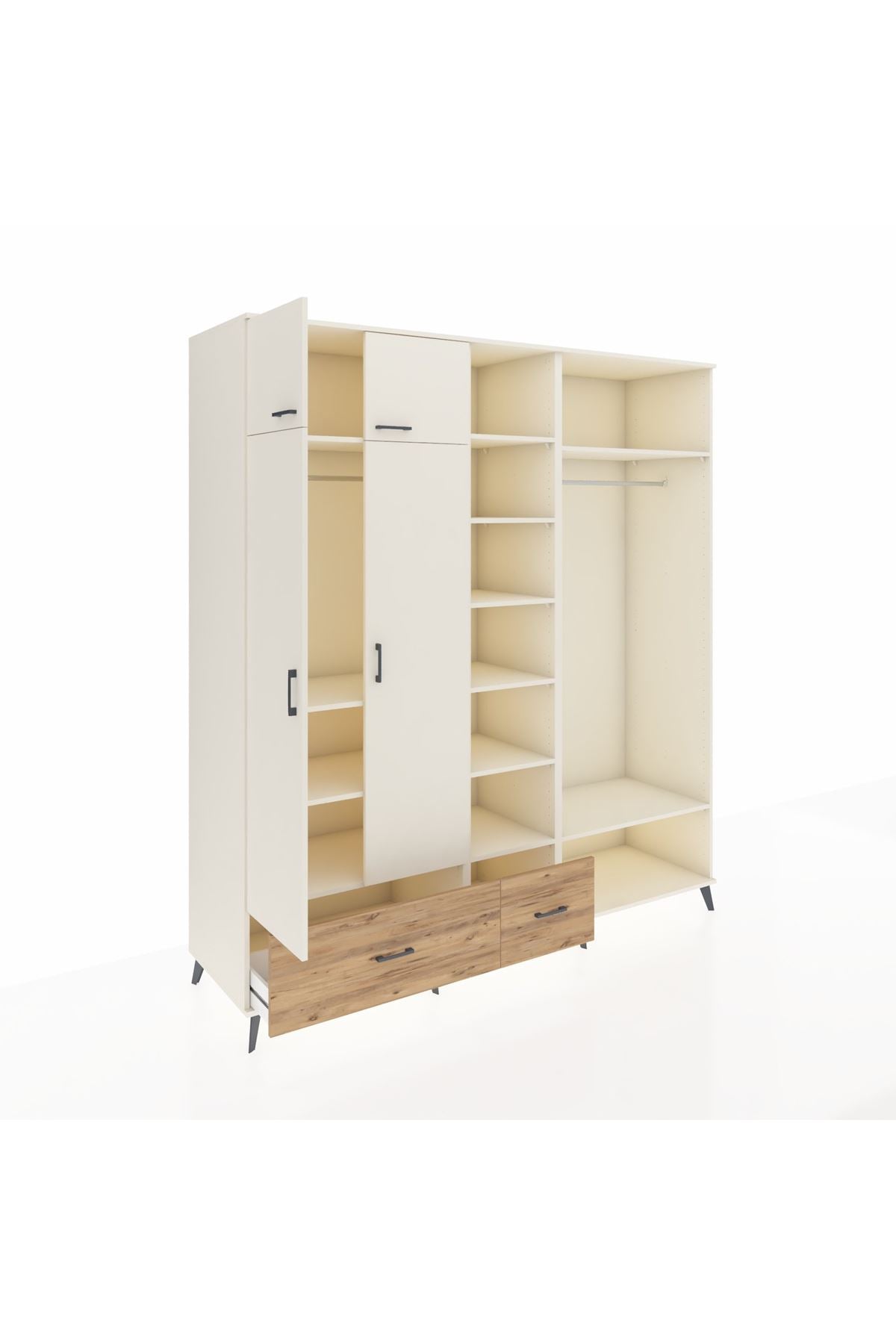 Kronos Dolap 12 Raflı 2 Çekmeceli 2 Askılı 220x59x243 - S784M046V06C