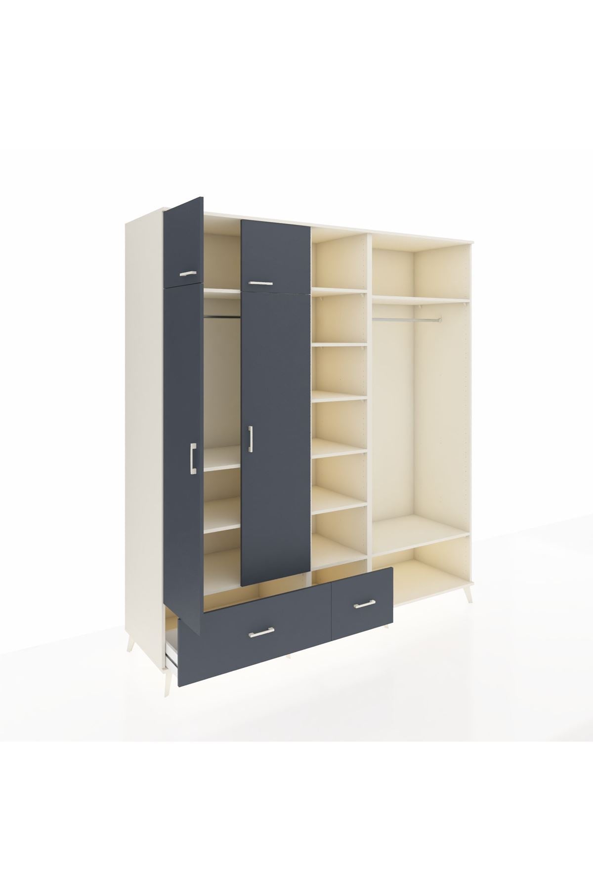 Kronos Dolap 12 Raflı 2 Çekmeceli 2 Askılı 220x59x243 - S784M046V08C