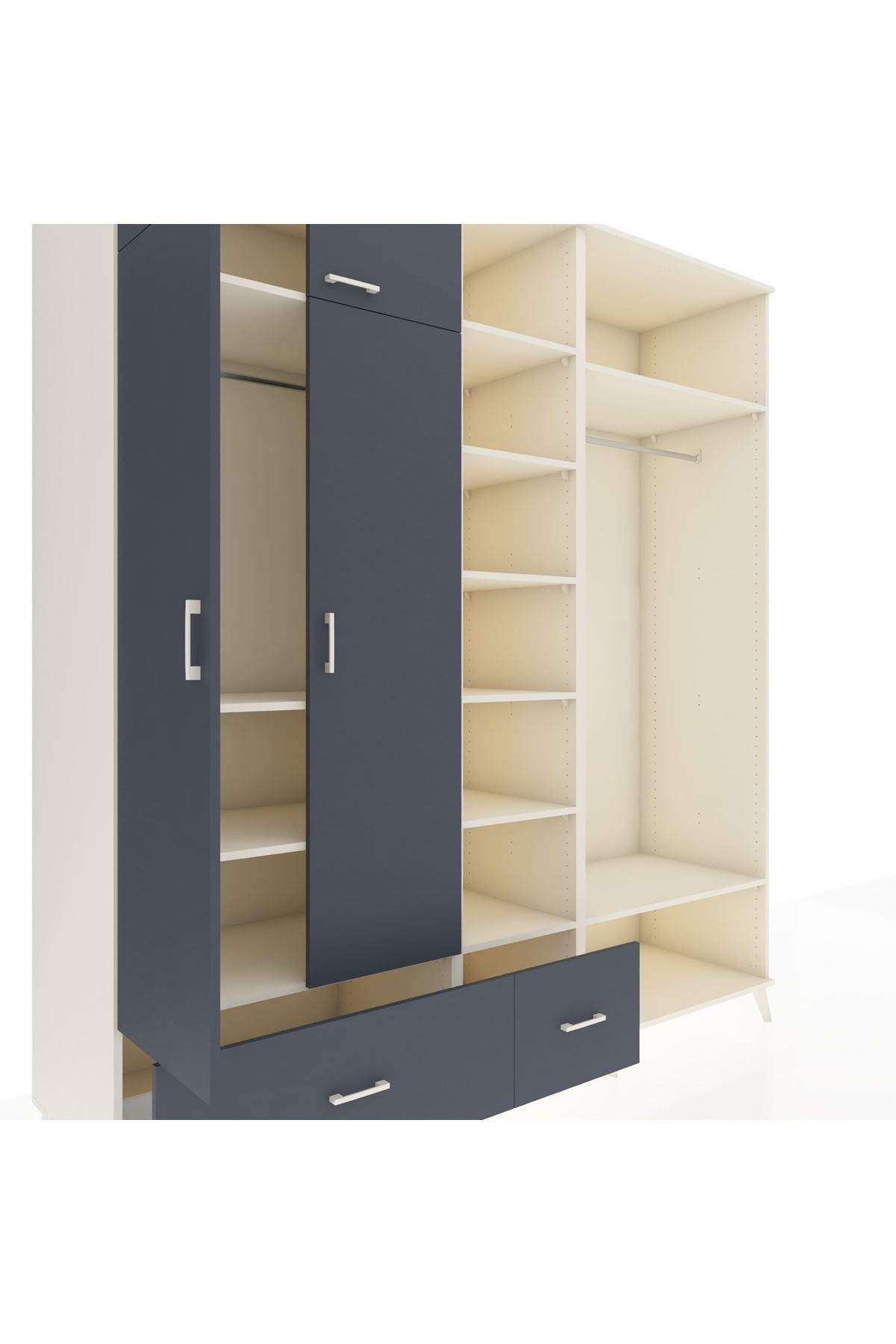 Kronos Dolap 12 Raflı 2 Çekmeceli 2 Askılı 220x59x243 - S784M046V08C