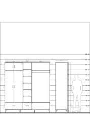Kronos Dolap 12 Raflı 2 Çekmeceli 2 Askılı 220x59x243 - S784M046V08C