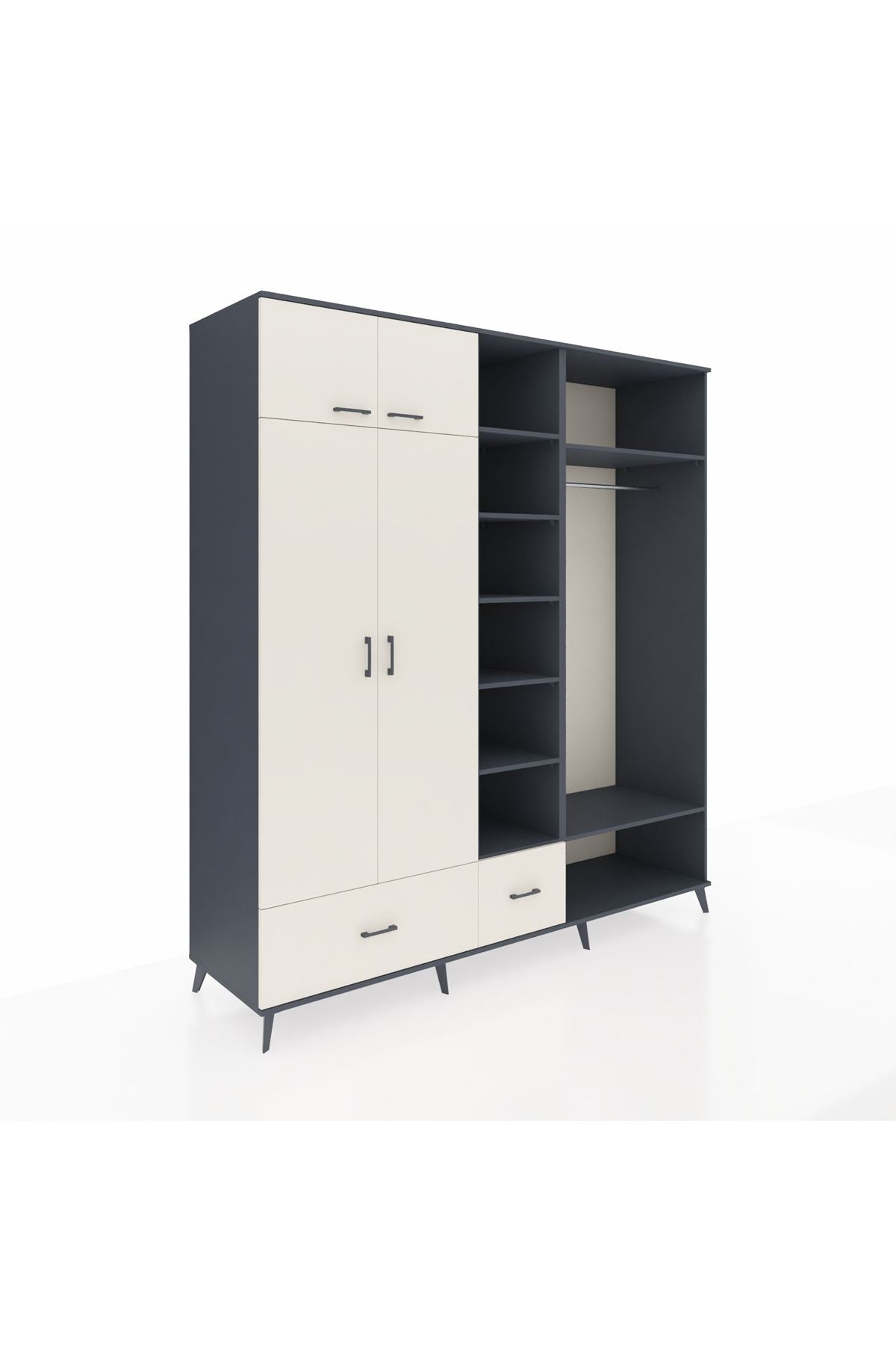 Kronos Dolap 12 Raflı 2 Çekmeceli 2 Askılı 220x59x243 - S784M046V13C