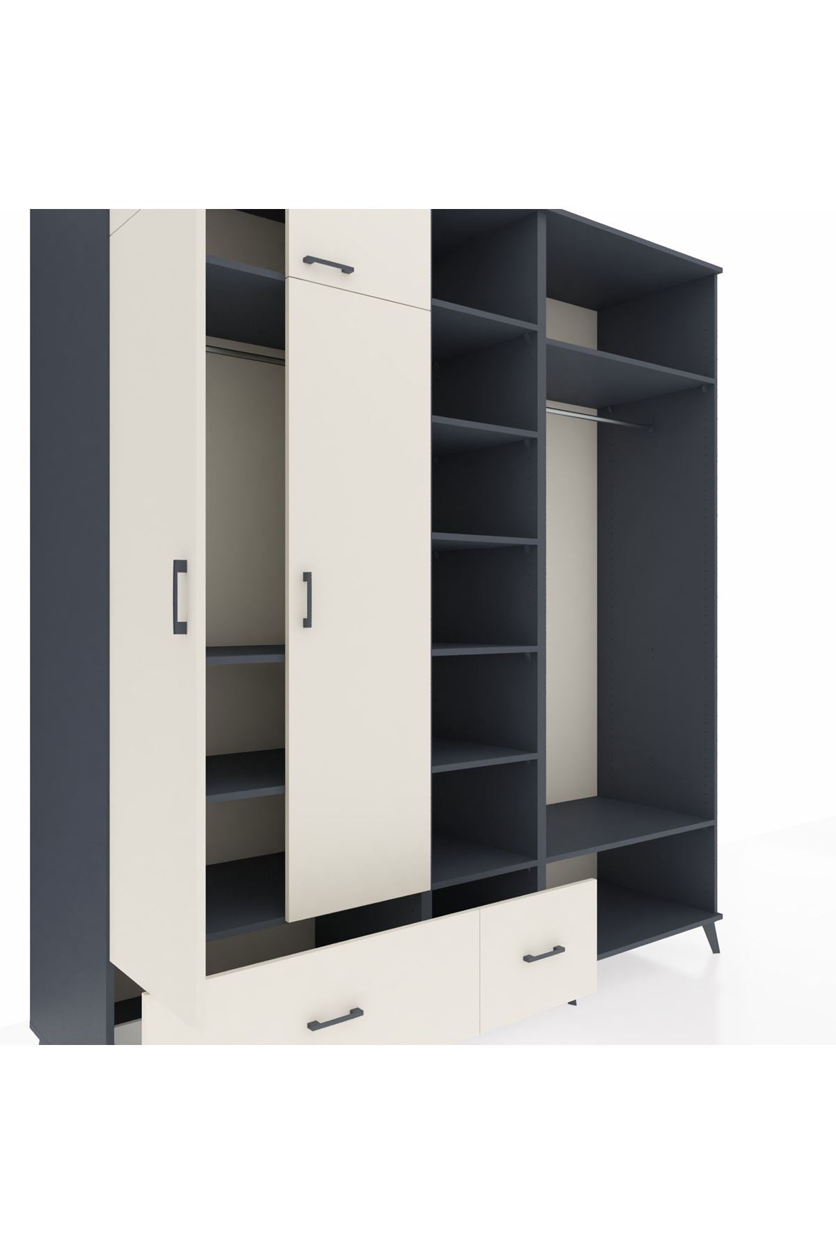 Kronos Dolap 12 Raflı 2 Çekmeceli 2 Askılı 220x59x243 - S784M046V13C