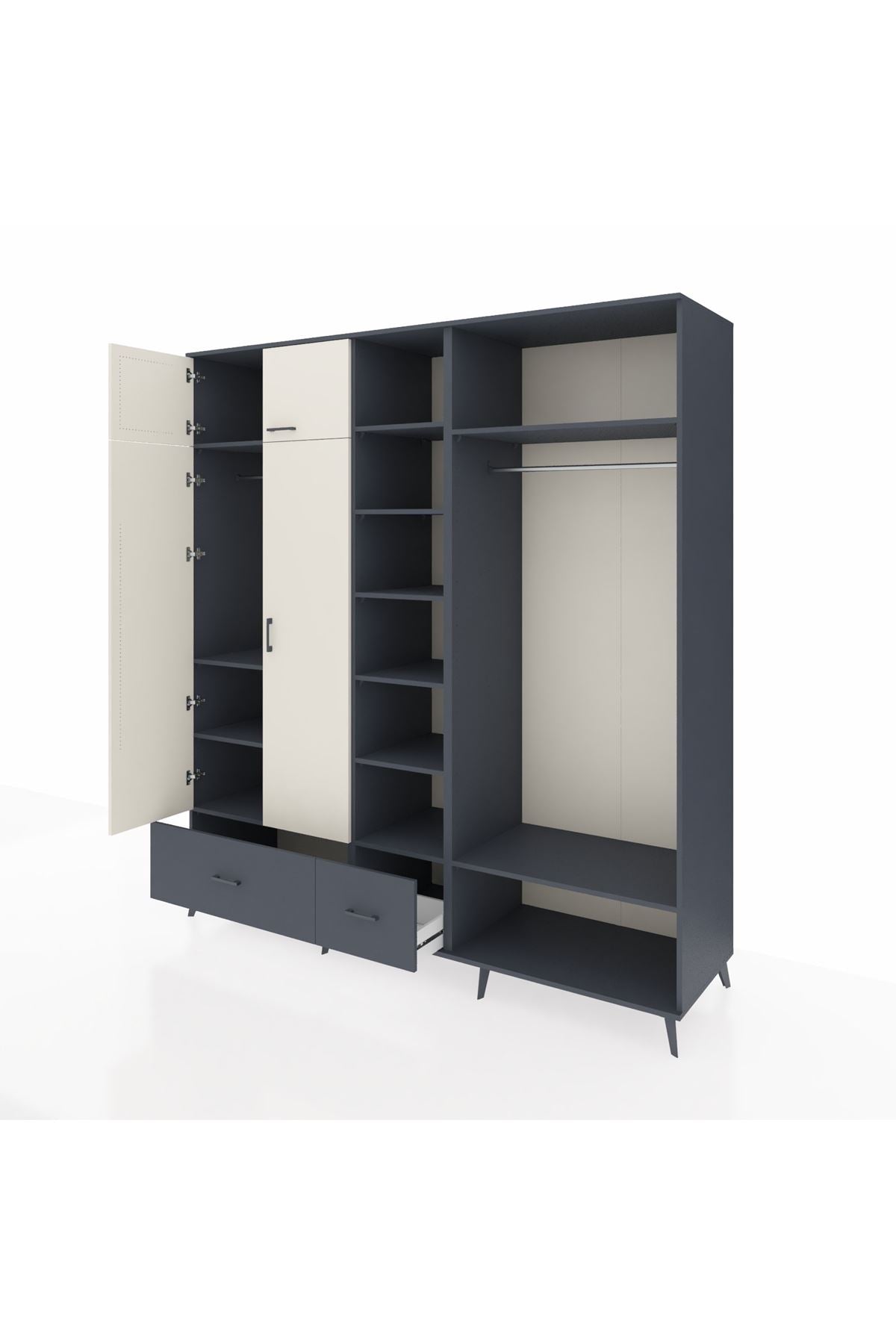 Kronos Dolap 12 Raflı 2 Çekmeceli 2 Askılı 220x59x243 - S784M046V14C