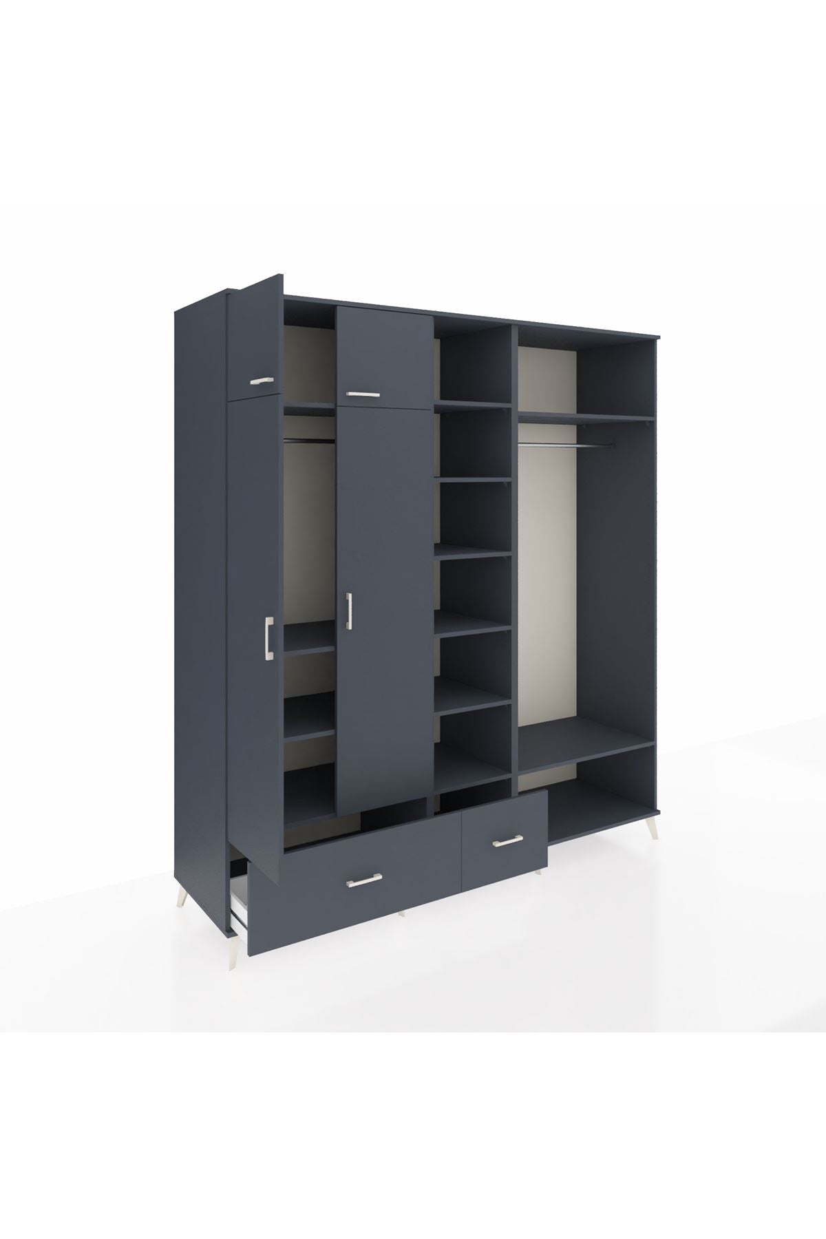 Kronos Dolap 12 Raflı 2 Çekmeceli 2 Askılı 220x59x243 - S784M046V17C