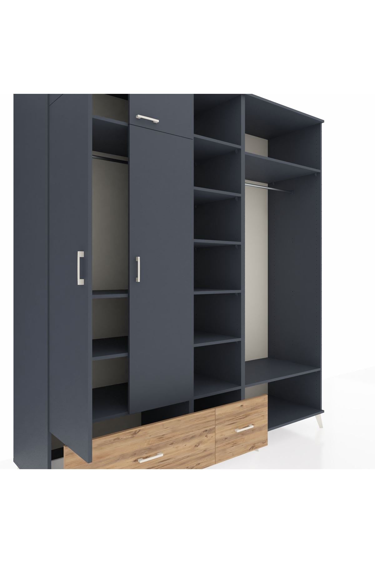 Kronos Dolap 12 Raflı 2 Çekmeceli 2 Askılı 220x59x243 - S784M046V18C