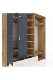 Kronos Dolap 12 Raflı 2 Çekmeceli 2 Askılı 220x59x243 - S784M046V25C
