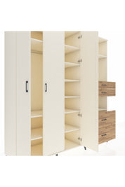 Kronos Dolap 12 Raflı 4 Çekmeceli Tek Askılı 220x59x243 - S784M047V06C