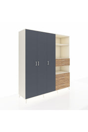Kronos Dolap 12 Raflı 4 Çekmeceli Tek Askılı 220x59x243 - S784M047V09C