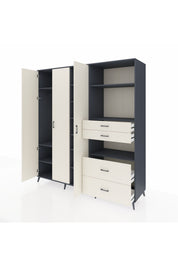 Kronos Dolap 12 Raflı 4 Çekmeceli Tek Askılı 220x59x243 - S784M047V13C