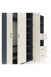 Kronos Dolap 12 Raflı 4 Çekmeceli Tek Askılı 220x59x243 - S784M047V13C