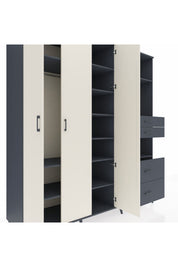 Kronos Dolap 12 Raflı 4 Çekmeceli Tek Askılı 220x59x243 - S784M047V14C