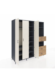 Kronos Dolap 12 Raflı 4 Çekmeceli Tek Askılı 220x59x243 - S784M047V15C