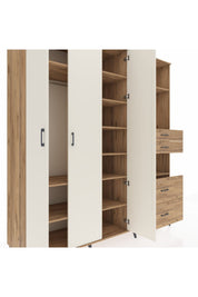 Kronos Dolap 12 Raflı 4 Çekmeceli Tek Askılı 220x59x243 - S784M047V24C