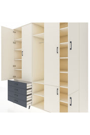 Kronos Dolap 14 Raflı 4 Çekmeceli Tek Askılı 220x59x243 - S784M048V05C