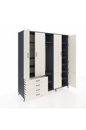 Kronos Dolap 14 Raflı 4 Çekmeceli Tek Askılı 220x59x243 - S784M048V13C