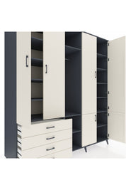 Kronos Dolap 14 Raflı 4 Çekmeceli Tek Askılı 220x59x243 - S784M048V13C