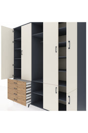 Kronos Dolap 14 Raflı 4 Çekmeceli Tek Askılı 220x59x243 - S784M048V15C