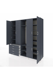 Kronos Dolap 14 Raflı 4 Çekmeceli Tek Askılı 220x59x243 - S784M048V17C