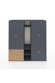 Kronos Dolap 14 Raflı 4 Çekmeceli Tek Askılı 220x59x243 - S784M048V18C
