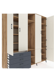 Kronos Dolap 14 Raflı 4 Çekmeceli Tek Askılı 220x59x243 - S784M048V23C