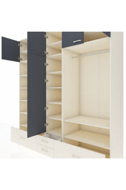 Kronos Dolap 18 Raflı 4 Çekmeceli Tek Askılı 220x59x243 - S784M050V07C